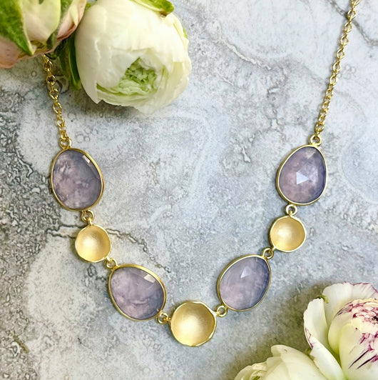 Stepping Stone Lavender Quartz Necklace