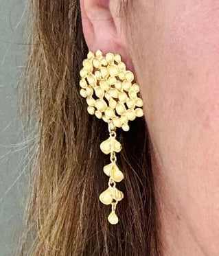 Custom Champagne Petal Drop Earrings