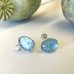 Aquamarine Diamond Earrings