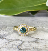 Tourmaline & Diamond Halo Ring