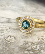 Tourmaline & Diamond Halo Ring