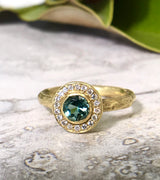 Tourmaline & Diamond Halo Ring