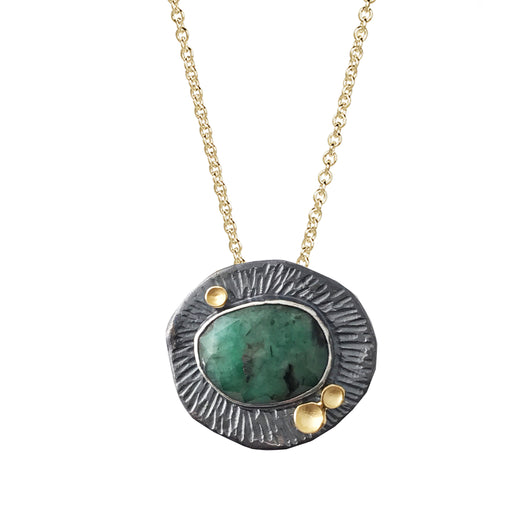 Lotus Pod Emerald Pendant