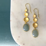 Triple Pod Stone Drop Earrings