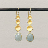 Triple Pod Stone Drop Earrings