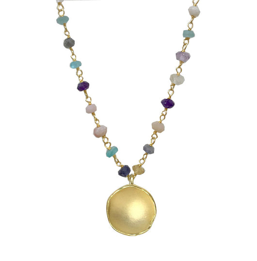 Medium Dishy Pendant with Bead Chain