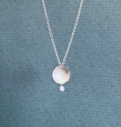 Medium Dishy Pendant with White Zircon