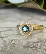 Tourmaline & Diamond Halo Ring