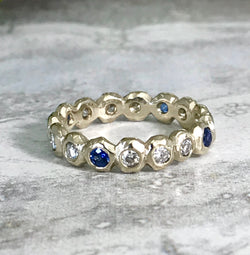 Faceted Pebble Eternity Ring