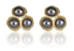 Tri-Pod Pearl Earrings