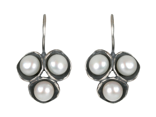 Tri-Pod Pearl Earrings with Hook