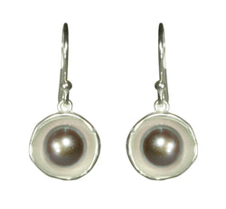 Small Dishy Earrings with Pearls Hook