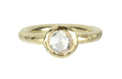 Rosecut Diamond Textured Bezel Ring