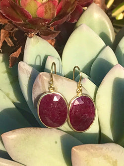 Ruby drop earrings